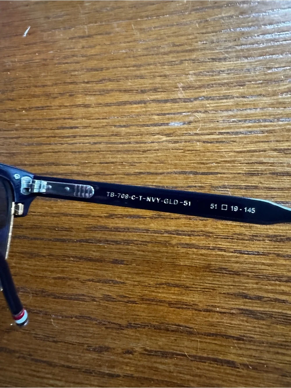 Thom Browne Black and Gold Clubmaster Sunglasses